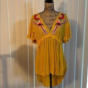 Free people embroidered crochet cotton top